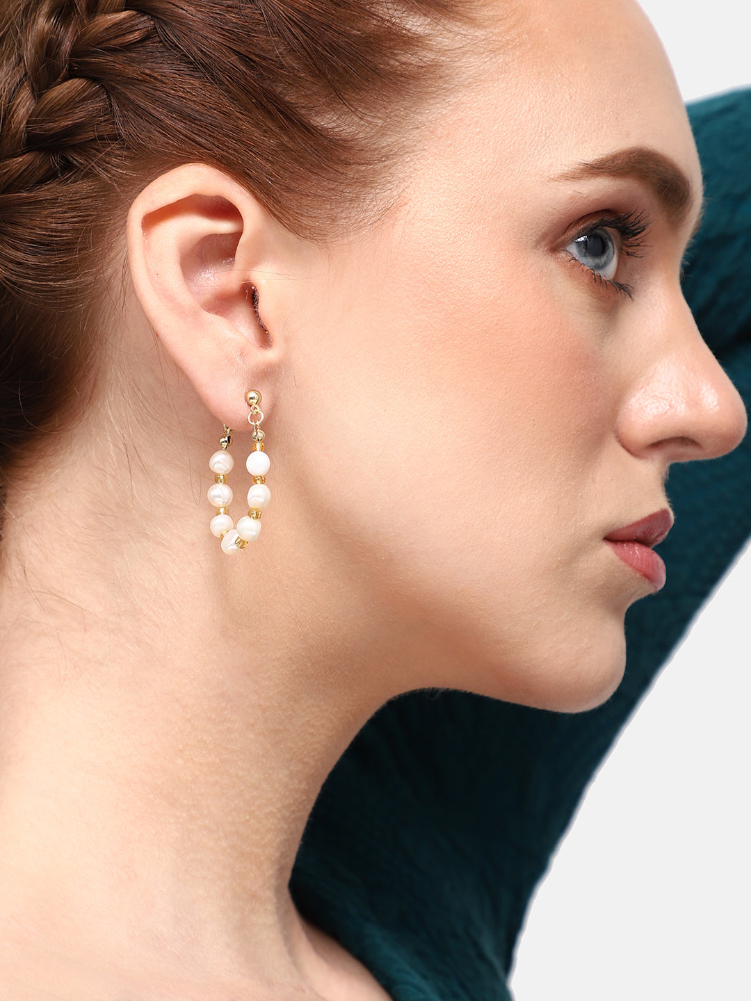 GOLD PLATED PARTY PEARLS DROP EARRING FOR WOMEN