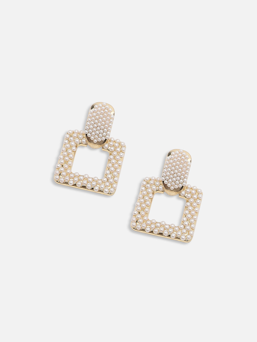 GOLD PLATED PARTY PEARLS DROP EARRING FOR WOMEN