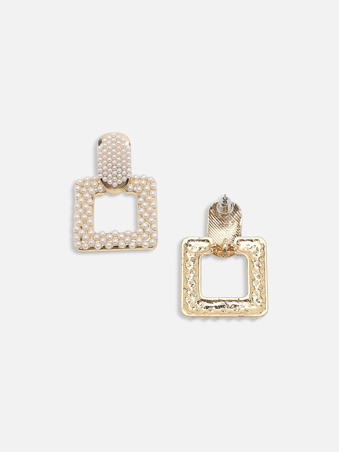 GOLD PLATED PARTY PEARLS DROP EARRING FOR WOMEN