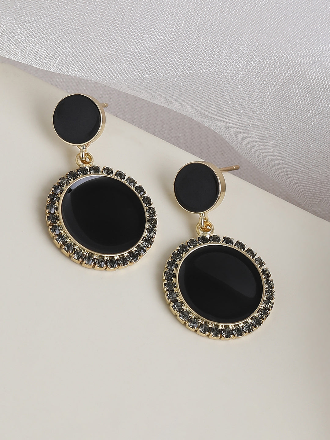 GOLD PLATED PARTY DESIGNER STONE DROP EARRING FOR WOMEN