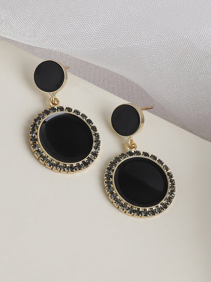 GOLD PLATED PARTY DESIGNER STONE DROP EARRING FOR WOMEN