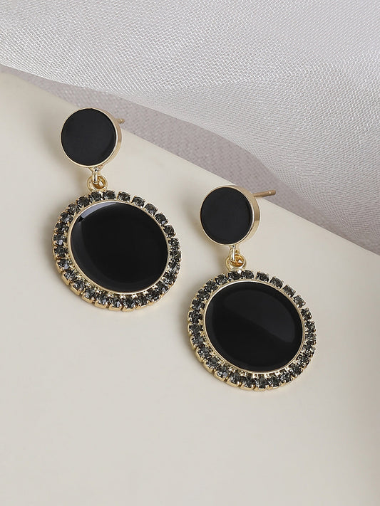 GOLD PLATED PARTY DESIGNER STONE DROP EARRING FOR WOMEN