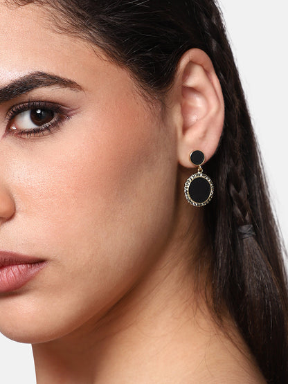 GOLD PLATED PARTY DESIGNER STONE DROP EARRING FOR WOMEN