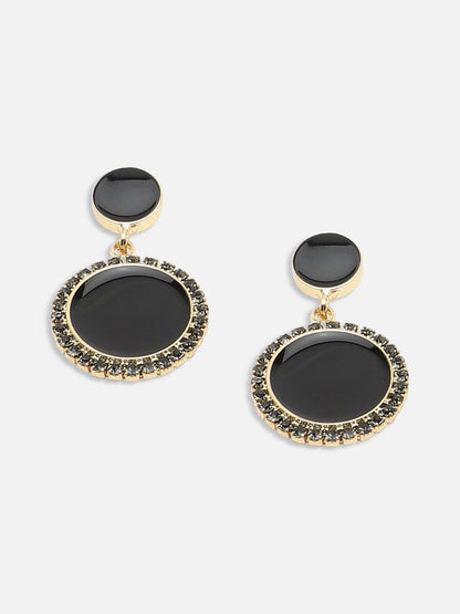 GOLD PLATED PARTY DESIGNER STONE DROP EARRING FOR WOMEN