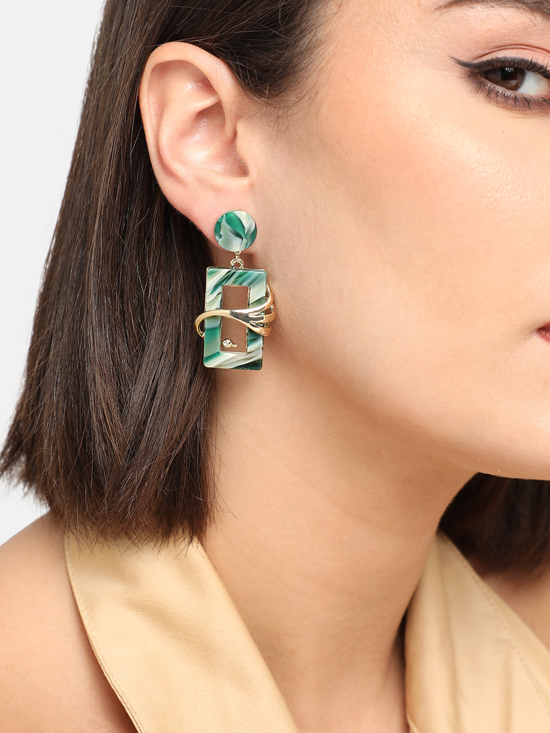 GOLD PLATED PARTY DESIGNER DROP EARRING FOR WOMEN