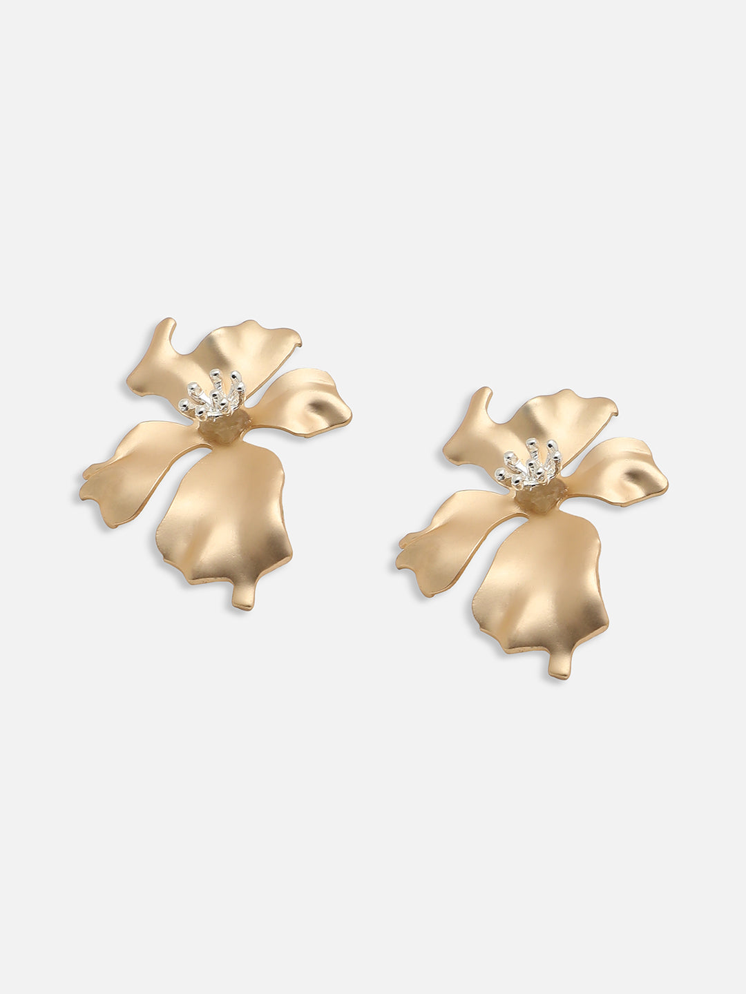 GOLD PLATED CASUAL DESIGNER STONE STUD FOR WOMEN