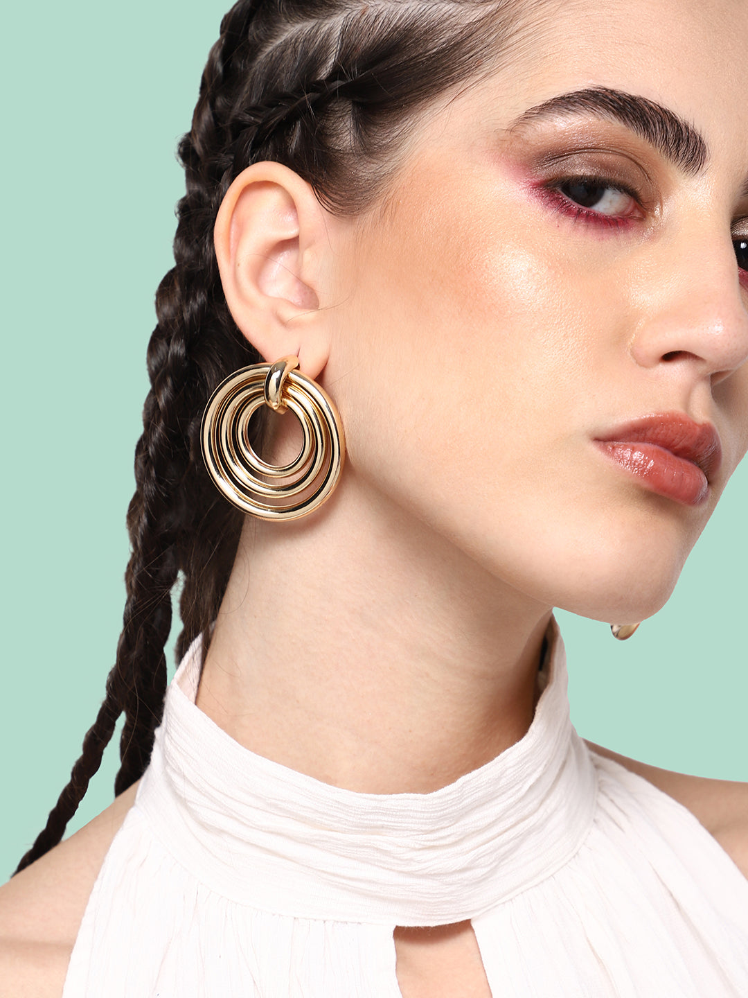 GOLD PLATED PARTY DESIGNER DROP EARRING FOR WOMEN