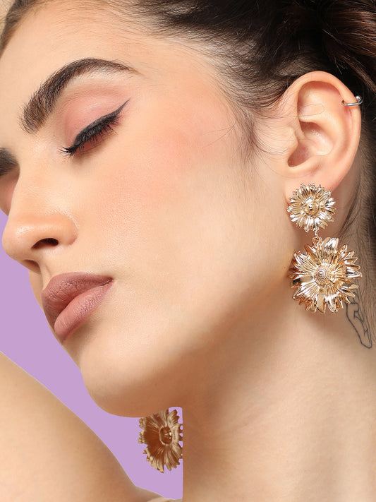 GOLD PLATED PARTY DESIGNER DROP EARRING FOR WOMEN
