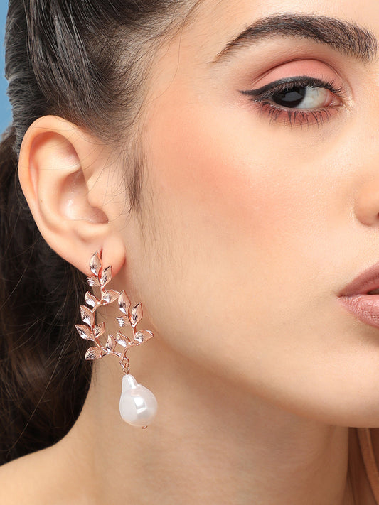 GOLD PLATED PARTY DESIGNER STONE DROP EARRING FOR WOMEN