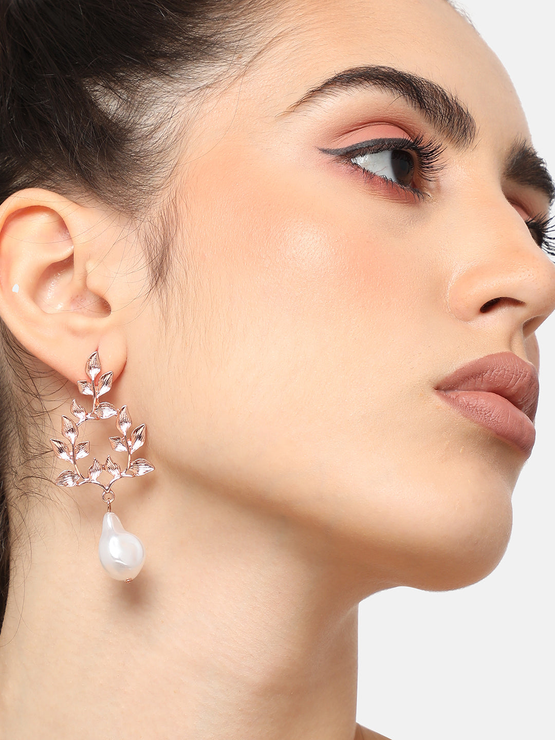 GOLD PLATED PARTY DESIGNER STONE DROP EARRING FOR WOMEN