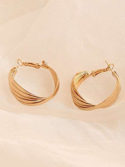 GOLD PLATED PARTY DESIGNER HOOP EARRING FOR WOMEN
