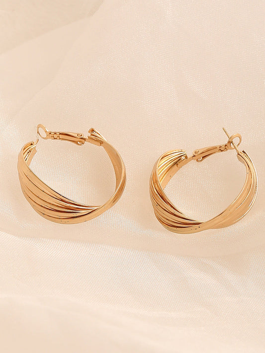 GOLD PLATED PARTY DESIGNER HOOP EARRING FOR WOMEN