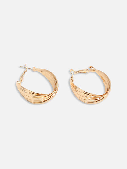 GOLD PLATED PARTY DESIGNER HOOP EARRING FOR WOMEN