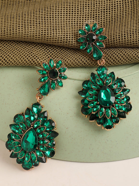 Green Stone Designer Drop Earrings