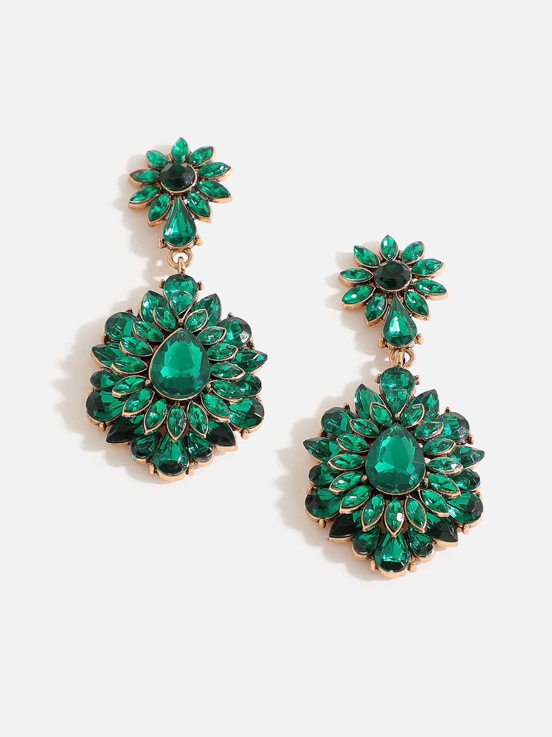 Green Stone Designer Drop Earrings