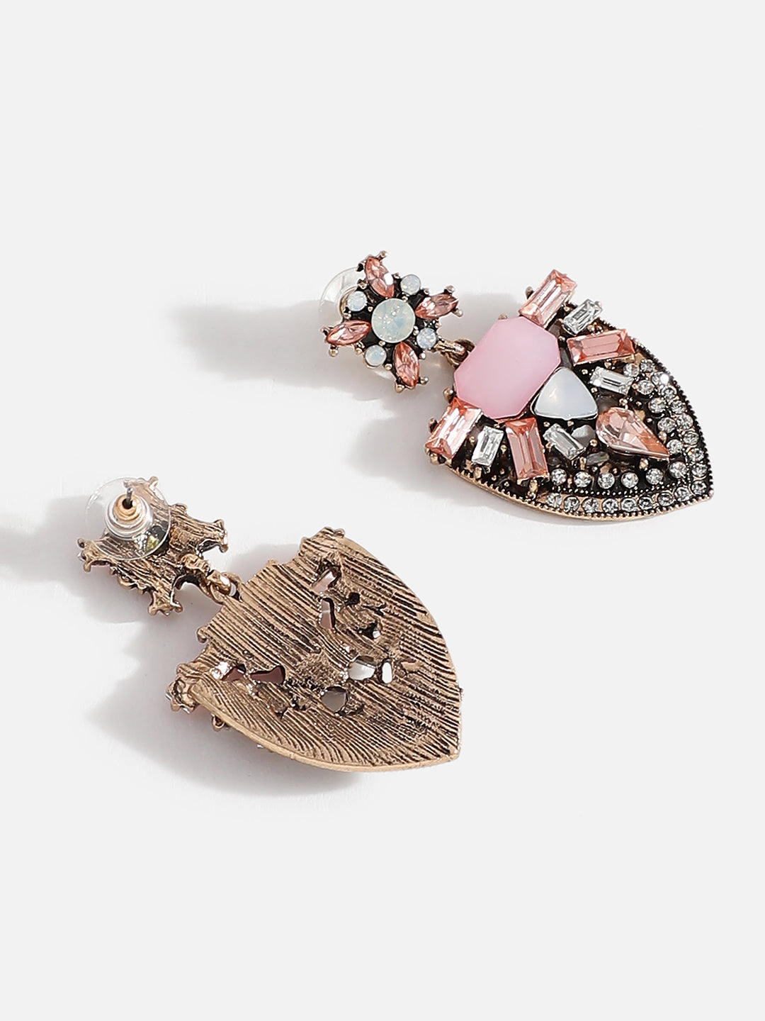 Multi Colour Stones Statement Drop Earrings