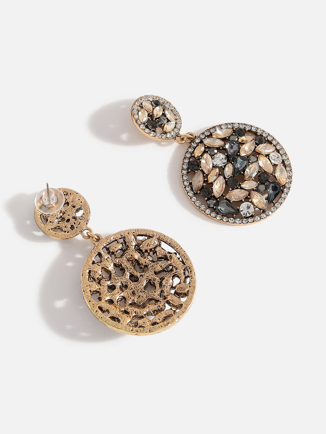 Multicolour Cut Stone Drop Earrings