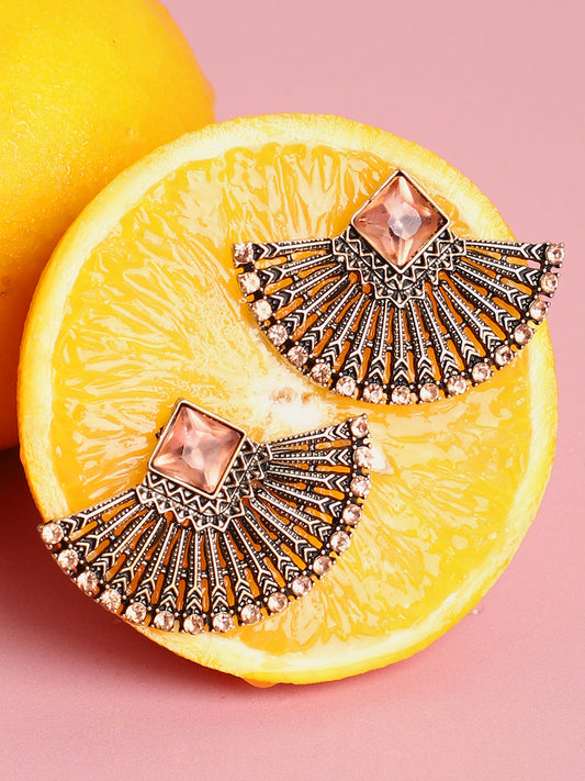 Brown Stone Designer Stud Earrings