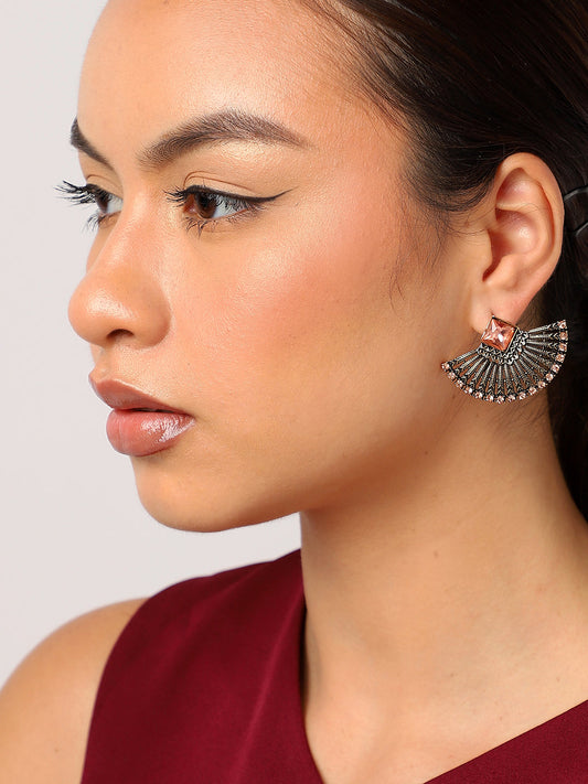 Brown Stone Designer Stud Earrings