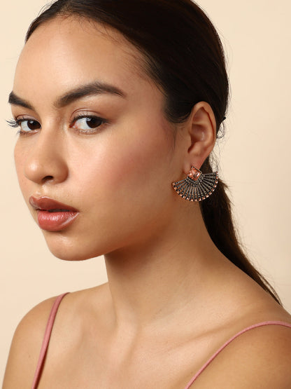 Brown Stone Designer Stud Earrings