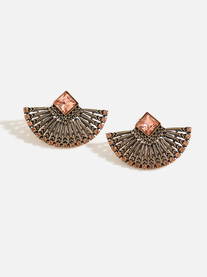 Brown Stone Designer Stud Earrings