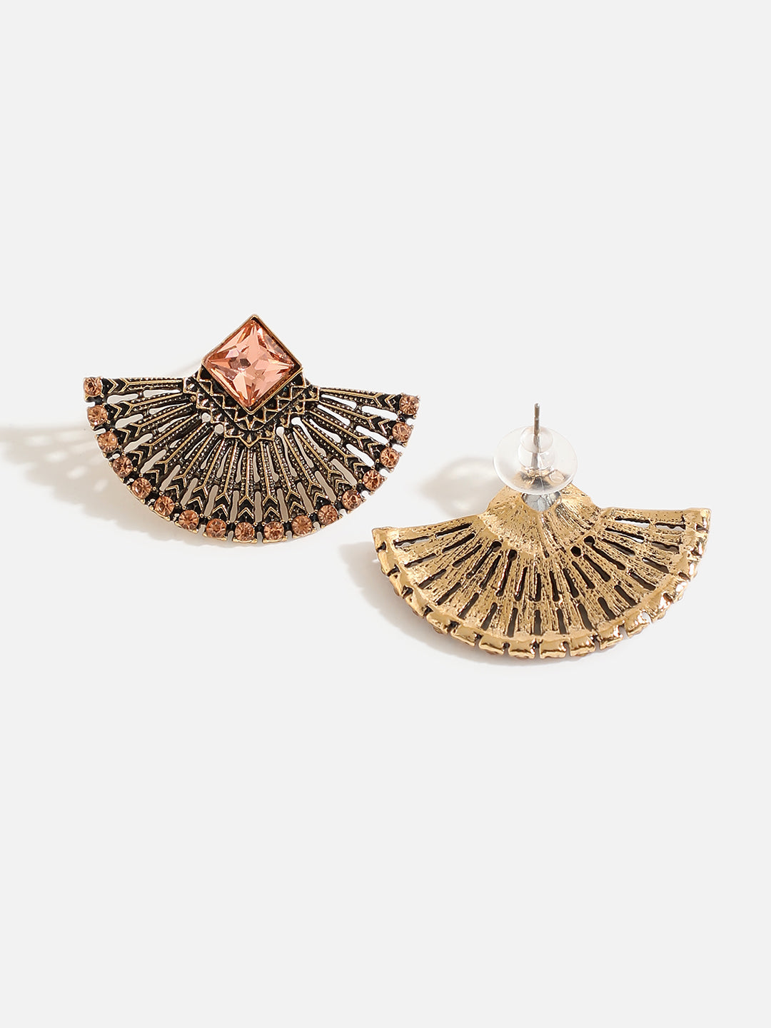 Brown Stone Designer Stud Earrings