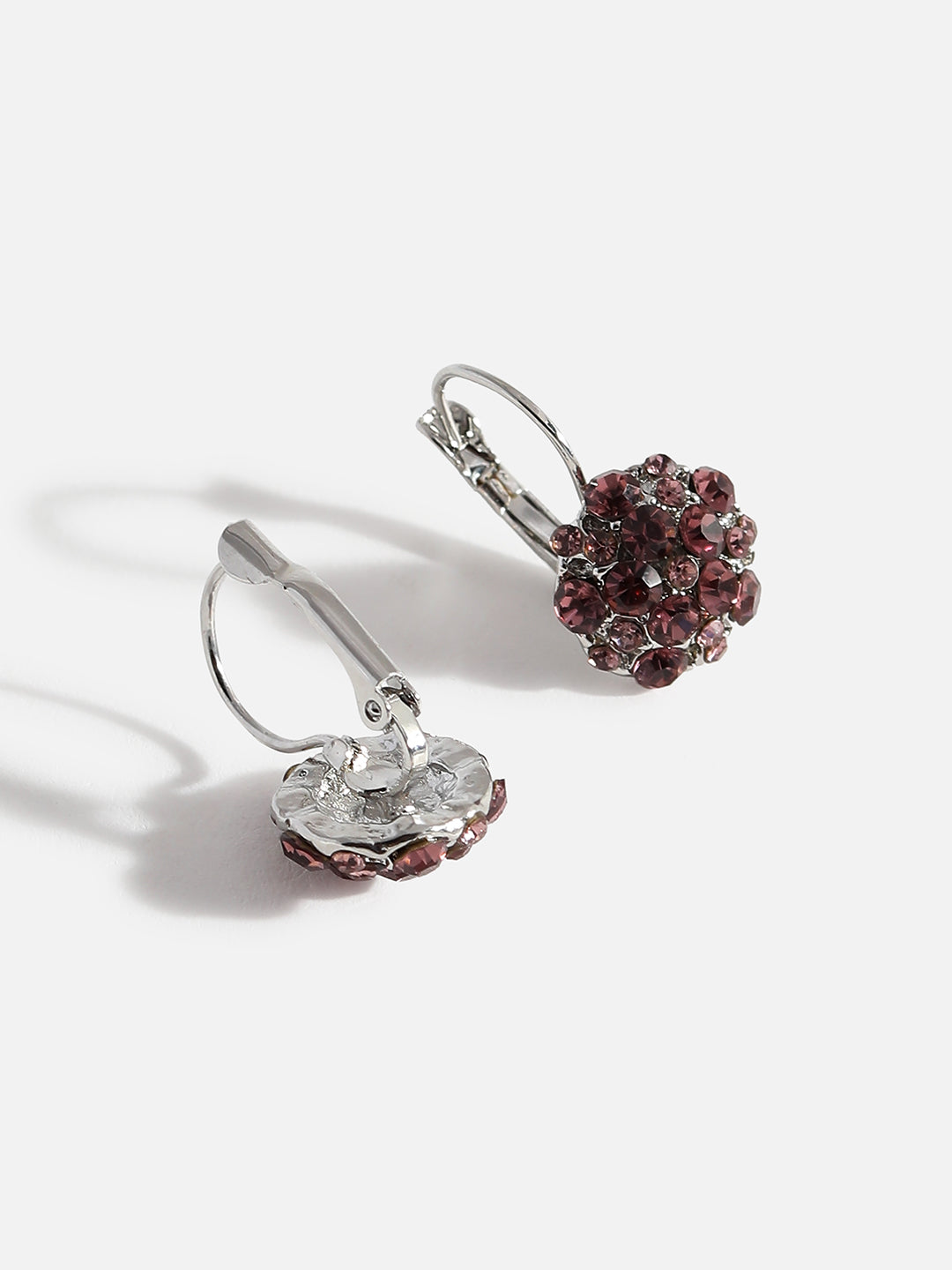 Purple Stone Flower Drop Earring