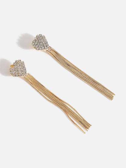 Gold Plated Long Dangle Earrings