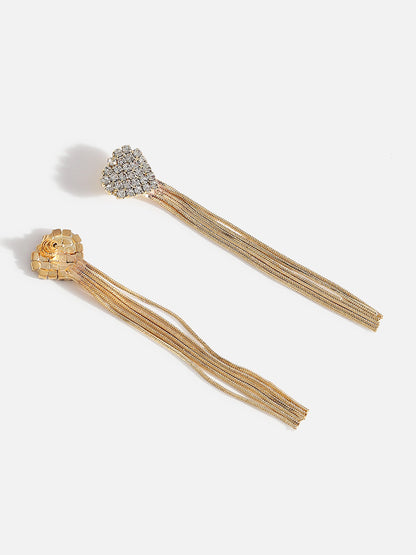 Gold Plated Long Dangle Earrings