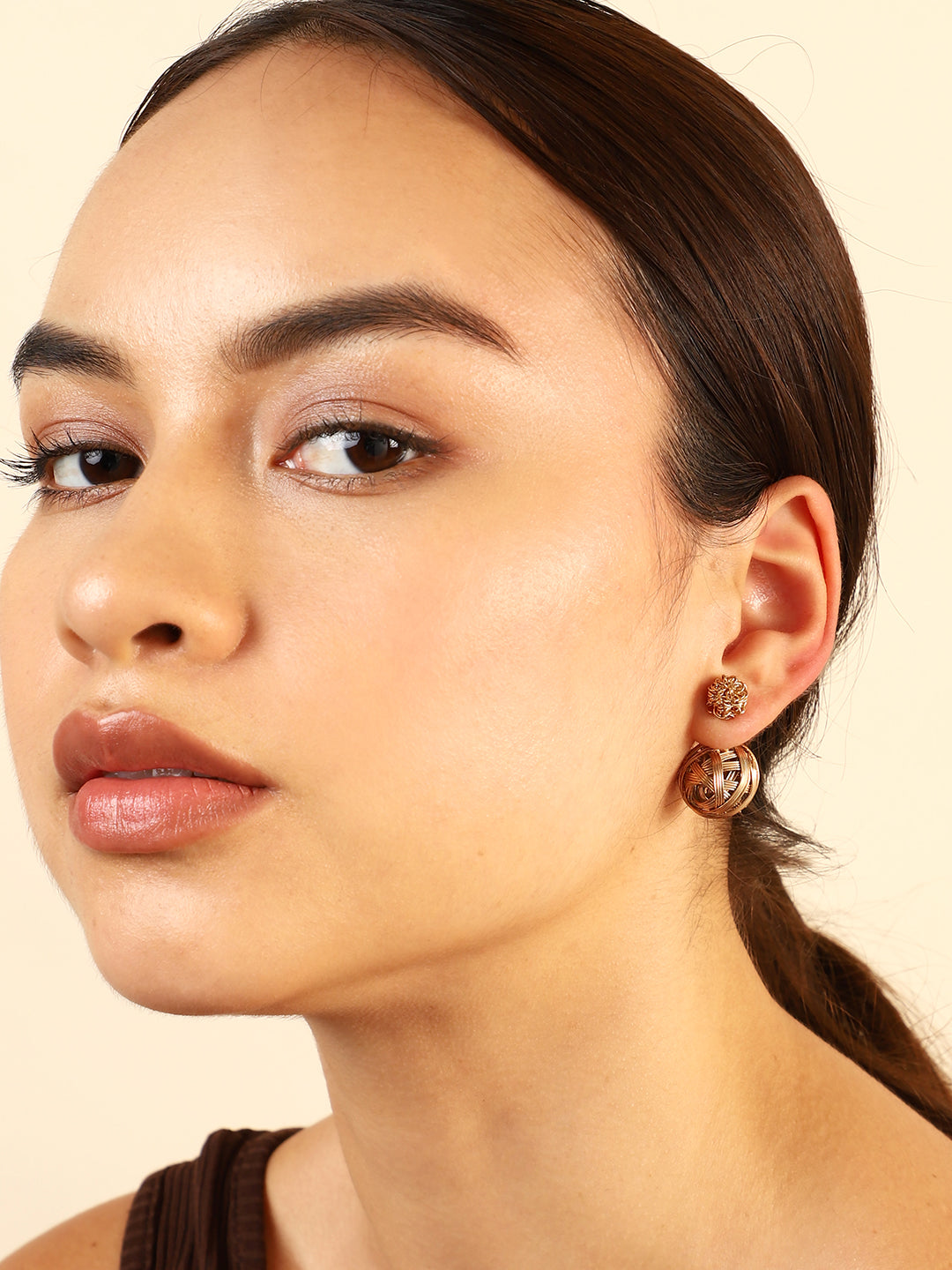 Rose Gold Bling Stud Earrings