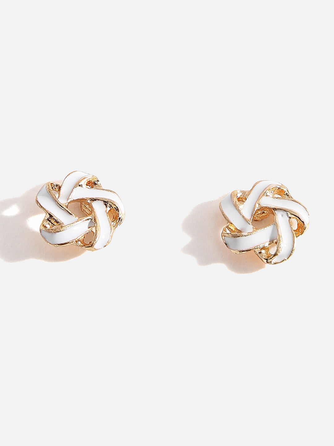 Gold Plated White Stud Earrings