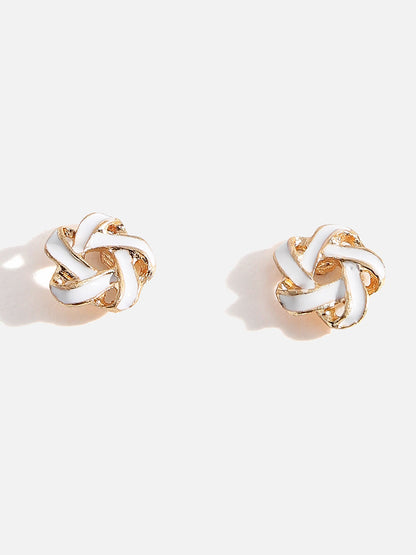 Gold Plated White Stud Earrings