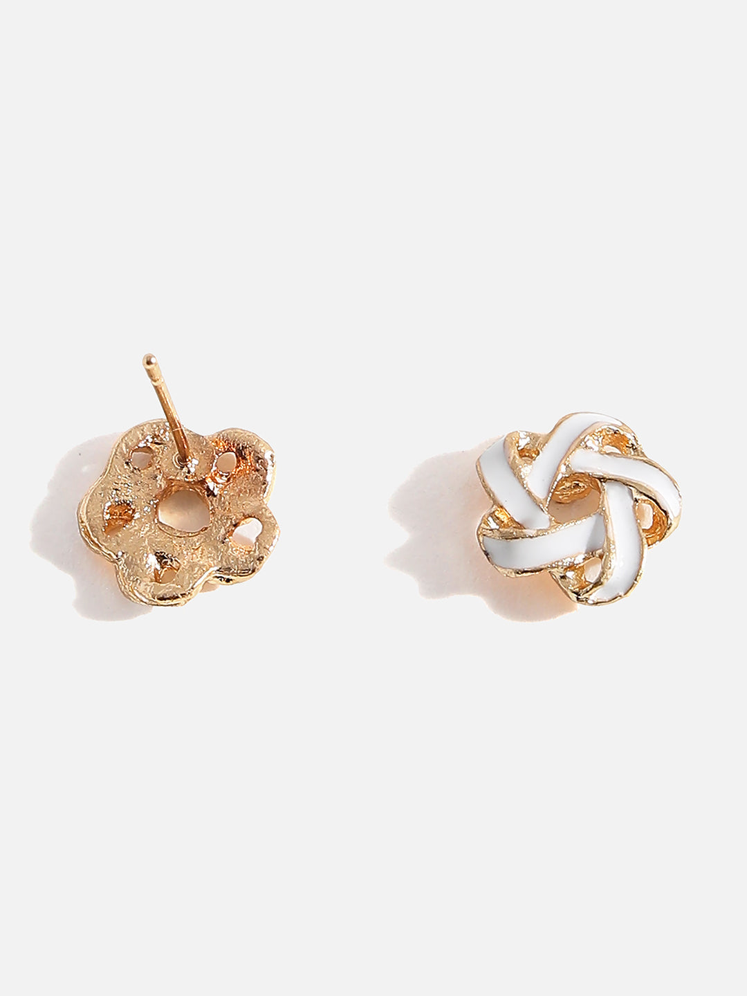 Gold Plated White Stud Earrings