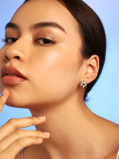 Gold Plated Multicolour Stud Earrings