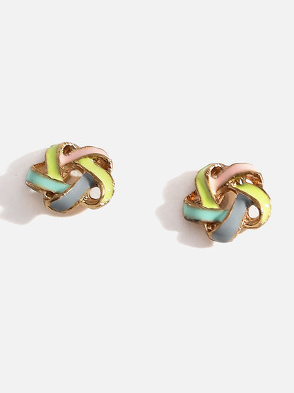 Gold Plated Multicolour Stud Earrings