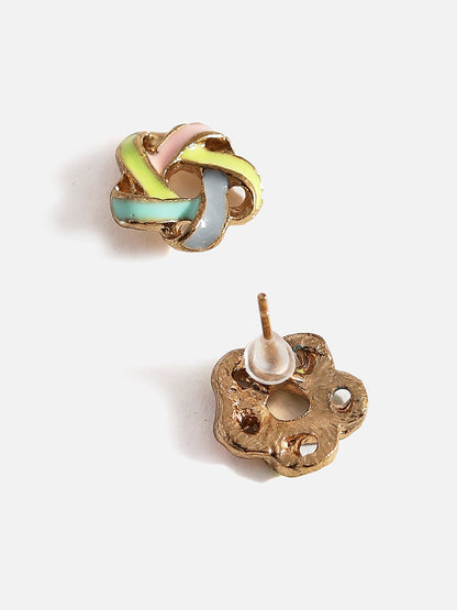 Gold Plated Multicolour Stud Earrings