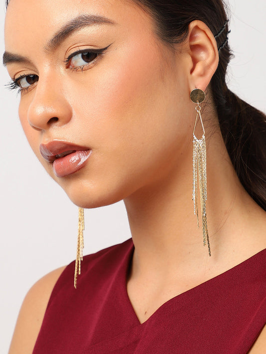Gold Plated Long Dangle Earrings
