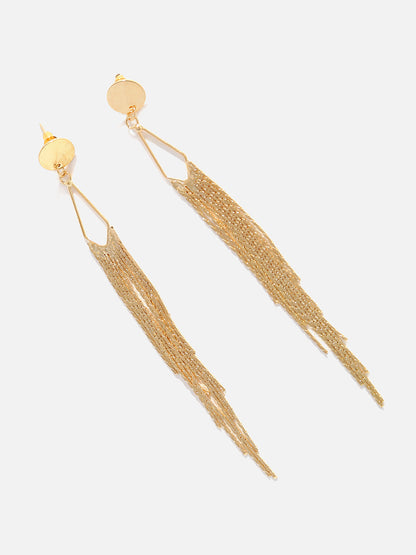 Gold Plated Long Dangle Earrings