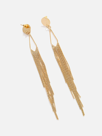 Gold Plated Long Dangle Earrings