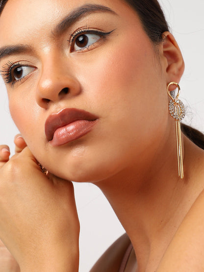 Gold Plated Long Dangle Earrings