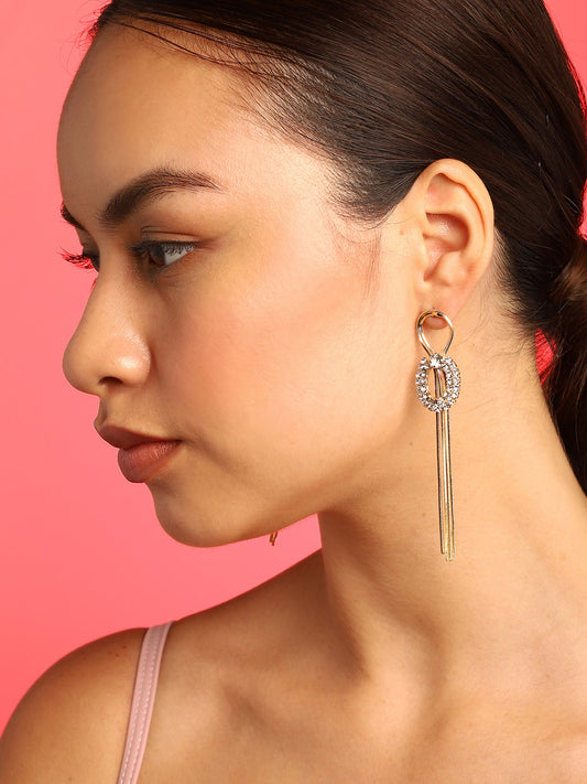 Gold Plated Long Dangle Earrings