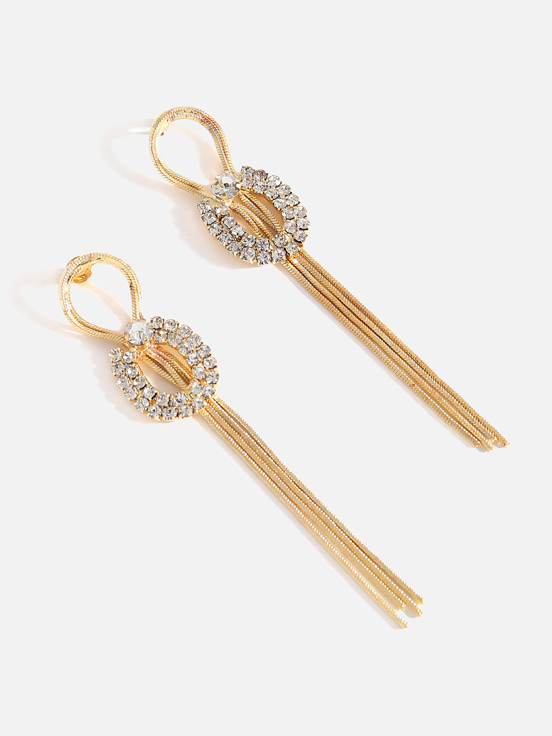 Gold Plated Long Dangle Earrings