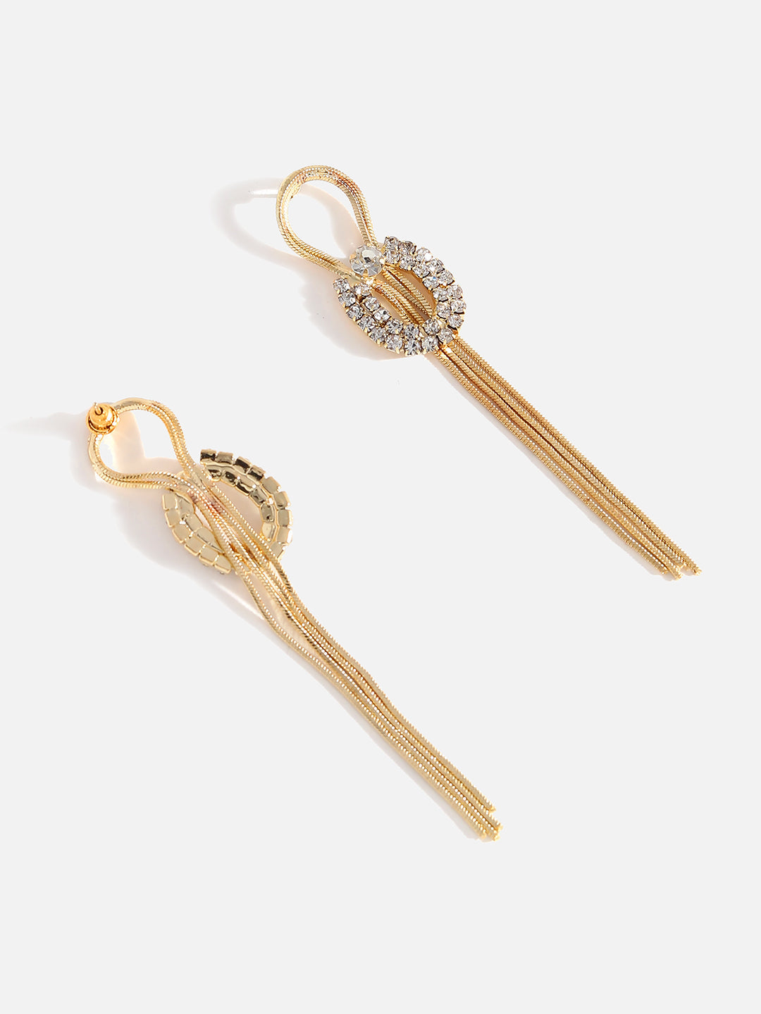Gold Plated Long Dangle Earrings