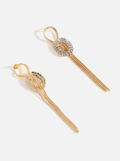 Gold Plated Long Dangle Earrings