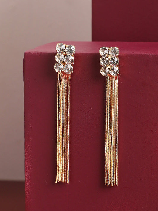 Gold Plated Long Dangle Earrings