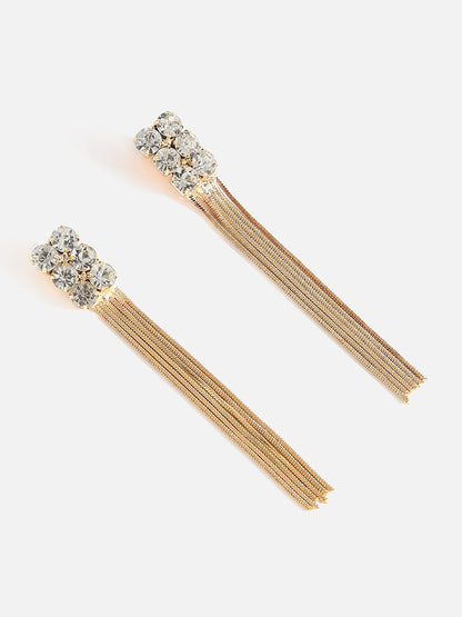 Gold Plated Long Dangle Earrings
