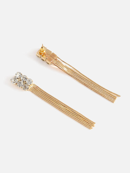 Gold Plated Long Dangle Earrings