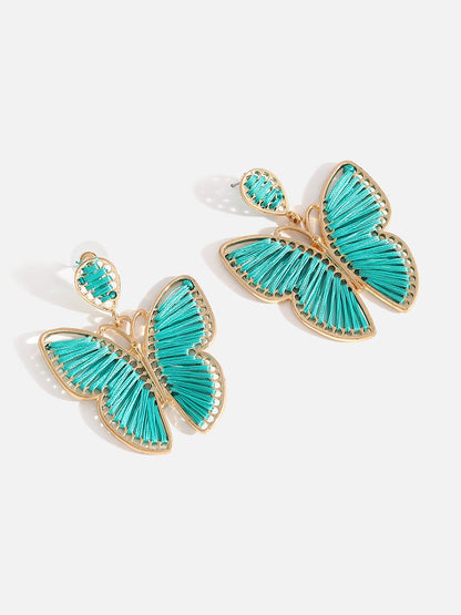 Blue Butterfly Drop Earrings