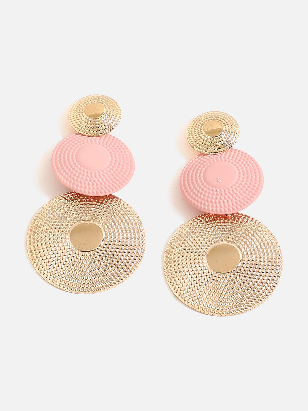 Gold Plated Pink Drop Earrings