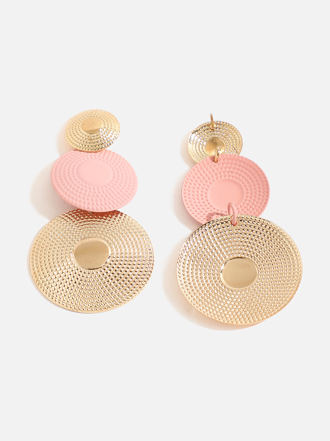 Gold Plated Pink Drop Earrings